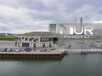 A general view of the port and shipyard is seen in Esbjerg, Jutland, Denmark, on April 29, 2024. (