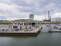 A general view of the port and shipyard is seen in Esbjerg, Jutland, Denmark, on April 29, 2024. (