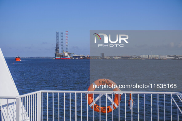 A general view of the port and shipyard is seen in Esbjerg, Jutland, Denmark, on April 29, 2024. 