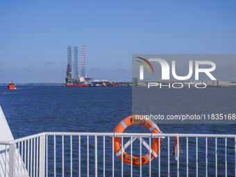 A general view of the port and shipyard is seen in Esbjerg, Jutland, Denmark, on April 29, 2024. (