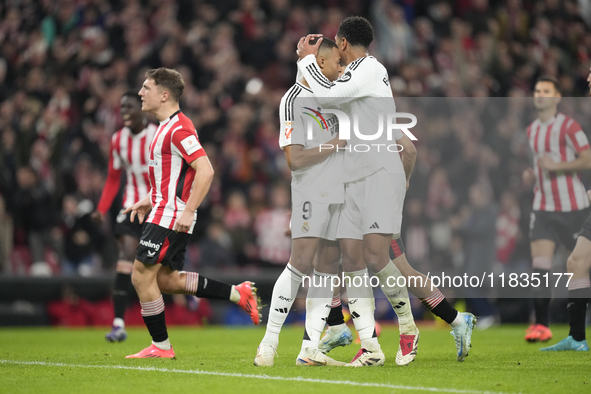 Kylian Mbappe centre-forward of Real Madrid and France   dejected after failed a penalty during the La Liga match between Athletic Club and...