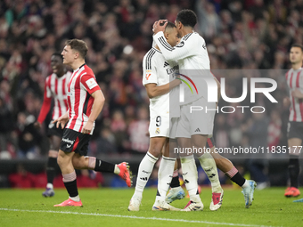 Kylian Mbappe centre-forward of Real Madrid and France   dejected after failed a penalty during the La Liga match between Athletic Club and...