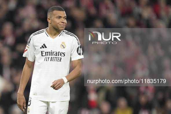 Kylian Mbappe centre-forward of Real Madrid and France   dejected after failed a penalty during the La Liga match between Athletic Club and...