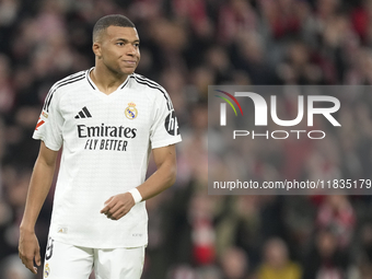 Kylian Mbappe centre-forward of Real Madrid and France   dejected after failed a penalty during the La Liga match between Athletic Club and...