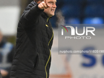 Interim Manager Tom Hounsell shouts instructions during the Sky Bet League 1 match between Peterborough United and Burton Albion at the West...