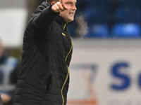 Interim Manager Tom Hounsell shouts instructions during the Sky Bet League 1 match between Peterborough United and Burton Albion at the West...