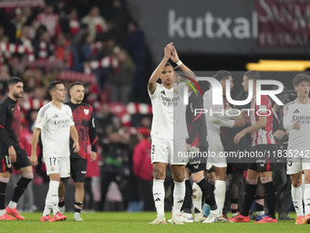 Kylian Mbappe centre-forward of Real Madrid and France after losing the La Liga match between Athletic Club and Real Madrid CF at Estadio de...