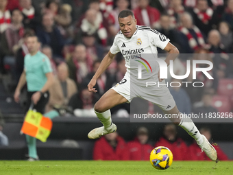 Kylian Mbappe centre-forward of Real Madrid and France during the La Liga match between Athletic Club and Real Madrid CF at Estadio de San M...