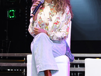 Spanish singer Rosario Flores attends the press conference to promote the Rosario Flores Tour at La Maraka Show Center in Mexico City, Mexic...