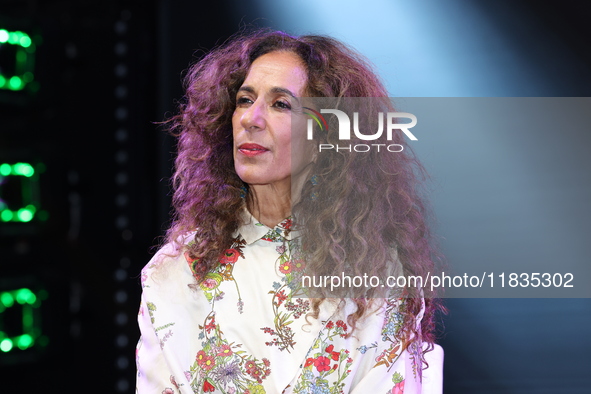 Spanish singer Rosario Flores attends the press conference to promote the Rosario Flores Tour at La Maraka Show Center in Mexico City, Mexic...