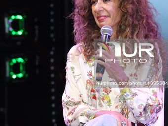 Spanish singer Rosario Flores attends the press conference to promote the Rosario Flores Tour at La Maraka Show Center in Mexico City, Mexic...