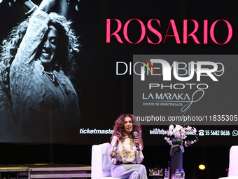 Spanish singer Rosario Flores attends the press conference to promote the Rosario Flores Tour at La Maraka Show Center in Mexico City, Mexic...