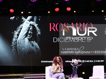 Spanish singer Rosario Flores attends the press conference to promote the Rosario Flores Tour at La Maraka Show Center in Mexico City, Mexic...