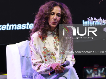 Spanish singer Rosario Flores attends the press conference to promote the Rosario Flores Tour at La Maraka Show Center in Mexico City, Mexic...