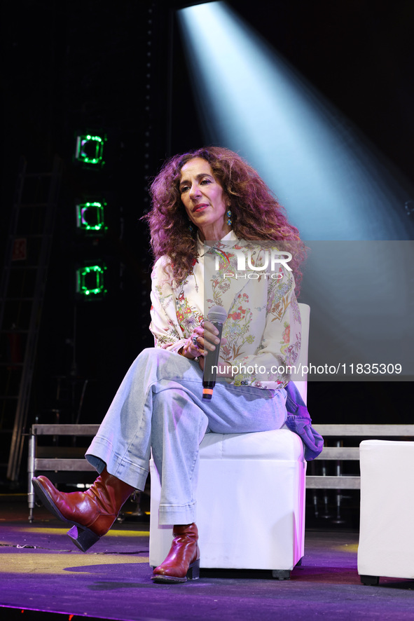 Spanish singer Rosario Flores attends the press conference to promote the Rosario Flores Tour at La Maraka Show Center in Mexico City, Mexic...