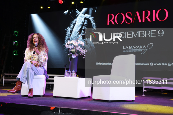 Spanish singer Rosario Flores attends the press conference to promote the Rosario Flores Tour at La Maraka Show Center in Mexico City, Mexic...