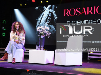 Spanish singer Rosario Flores attends the press conference to promote the Rosario Flores Tour at La Maraka Show Center in Mexico City, Mexic...