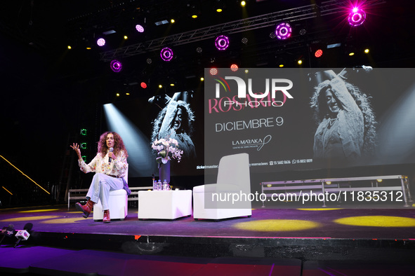 Spanish singer Rosario Flores attends the press conference to promote the Rosario Flores Tour at La Maraka Show Center in Mexico City, Mexic...