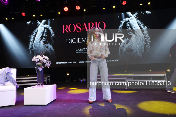 Spanish singer Rosario Flores attends the press conference to promote the Rosario Flores Tour at La Maraka Show Center in Mexico City, Mexic...