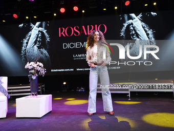 Spanish singer Rosario Flores attends the press conference to promote the Rosario Flores Tour at La Maraka Show Center in Mexico City, Mexic...