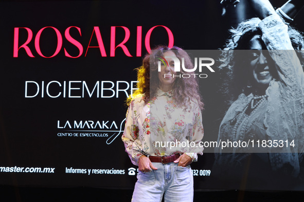 Spanish singer Rosario Flores attends the press conference to promote the Rosario Flores Tour at La Maraka Show Center in Mexico City, Mexic...