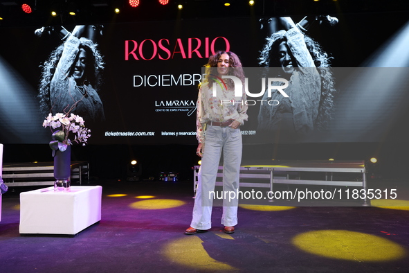 Spanish singer Rosario Flores attends the press conference to promote the Rosario Flores Tour at La Maraka Show Center in Mexico City, Mexic...