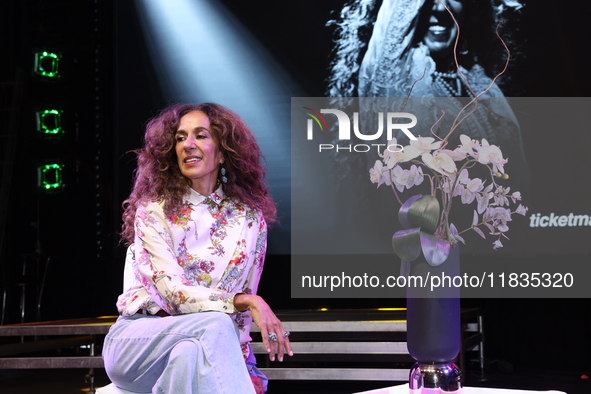 Spanish singer Rosario Flores attends the press conference to promote the Rosario Flores Tour at La Maraka Show Center in Mexico City, Mexic...