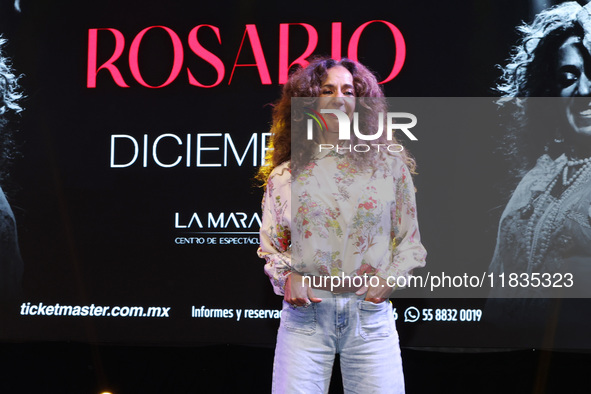 Spanish singer Rosario Flores attends the press conference to promote the Rosario Flores Tour at La Maraka Show Center in Mexico City, Mexic...