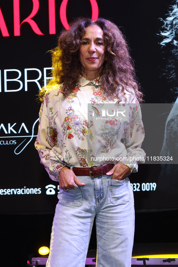 Spanish singer Rosario Flores attends the press conference to promote the Rosario Flores Tour at La Maraka Show Center in Mexico City, Mexic...