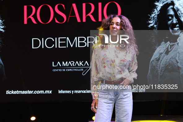 Spanish singer Rosario Flores attends the press conference to promote the Rosario Flores Tour at La Maraka Show Center in Mexico City, Mexic...