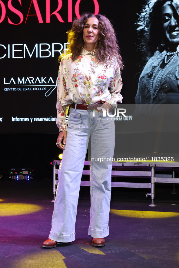 Spanish singer Rosario Flores attends the press conference to promote the Rosario Flores Tour at La Maraka Show Center in Mexico City, Mexic...