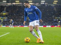 Armando Broja #22 of Everton F.C. is in action during the Premier League match between Everton and Wolverhampton Wanderers at Goodison Park...