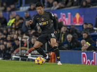 Hwang Hee-chan #11 of Wolverhampton Wanderers F.C. during the Premier League match between Everton and Wolverhampton Wanderers at Goodison P...