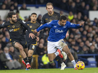 Iliman Ndiaye, number 10 of Everton F.C., is in possession of the ball during the Premier League match between Everton and Wolverhampton Wan...