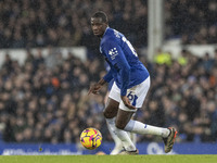 Abdoulaye Doucoure #16 of Everton F.C. is in action during the Premier League match between Everton and Wolverhampton Wanderers at Goodison...