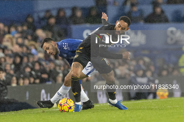 During the Premier League match between Everton and Wolverhampton Wanderers at Goodison Park in Liverpool, England, on December 4, 2024. 