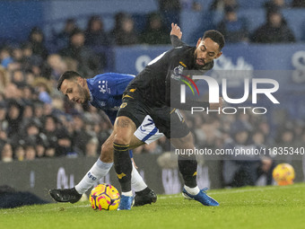 During the Premier League match between Everton and Wolverhampton Wanderers at Goodison Park in Liverpool, England, on December 4, 2024. (