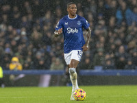 Ashley Young #18 of Everton F.C. is in action during the Premier League match between Everton and Wolverhampton Wanderers at Goodison Park i...