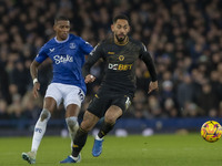 Matheus Cunha #10 of Wolverhampton Wanderers F.C. is in action during the Premier League match between Everton and Wolverhampton Wanderers a...