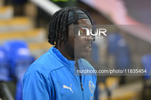 Abraham Odoh (10 Peterborough United) participates in the Sky Bet League 1 match between Peterborough United and Burton Albion at the Weston...