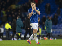 Dwight McNeil #7 of Everton F.C. applauds at full time during the Premier League match between Everton and Wolverhampton Wanderers at Goodis...