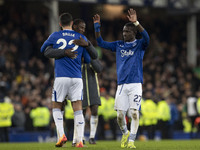 Idrissa Gueye, number 27 of Everton F.C., stands at full time during the Premier League match between Everton and Wolverhampton Wanderers at...