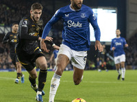 Dominic Calvert-Lewin #9 of Everton F.C. is in possession of the ball during the Premier League match between Everton and Wolverhampton Wand...