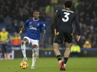 Ashley Young #18 of Everton F.C. is in action during the Premier League match between Everton and Wolverhampton Wanderers at Goodison Park i...