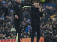 Everton F.C. manager Sean Dyche gesticulates during the Premier League match between Everton and Wolverhampton Wanderers at Goodison Park in...