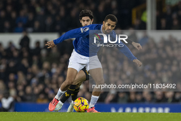 Iliman Ndiaye #10 of Everton F.C. plays during the Premier League match between Everton and Wolverhampton Wanderers at Goodison Park in Live...