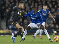 Abdoulaye Doucoure #16 of Everton F.C. is in action during the Premier League match between Everton and Wolverhampton Wanderers at Goodison...