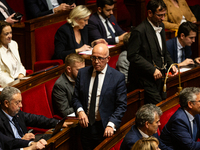 Eric Ciotti, President of the UDR group, is seen during the session examining the report of the 2024 end-of-year finance bill at the Nationa...