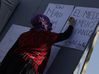 Feminist collectives outside the Reclusorio Oriente in Mexico City, Mexico, on December 4, 2024, accompany victims of sexual and digital vio...