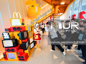 A view of the products from the collaboration between the game Zenless Zone Zero and McDonald's in Shanghai, China, on December 5, 2024. (